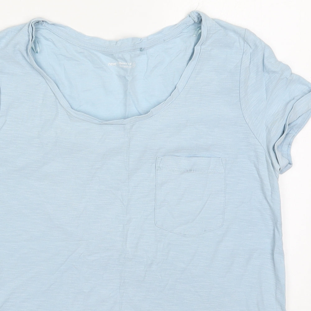 NEXT Womens Blue  Cotton Basic T-Shirt Size 12 Round Neck