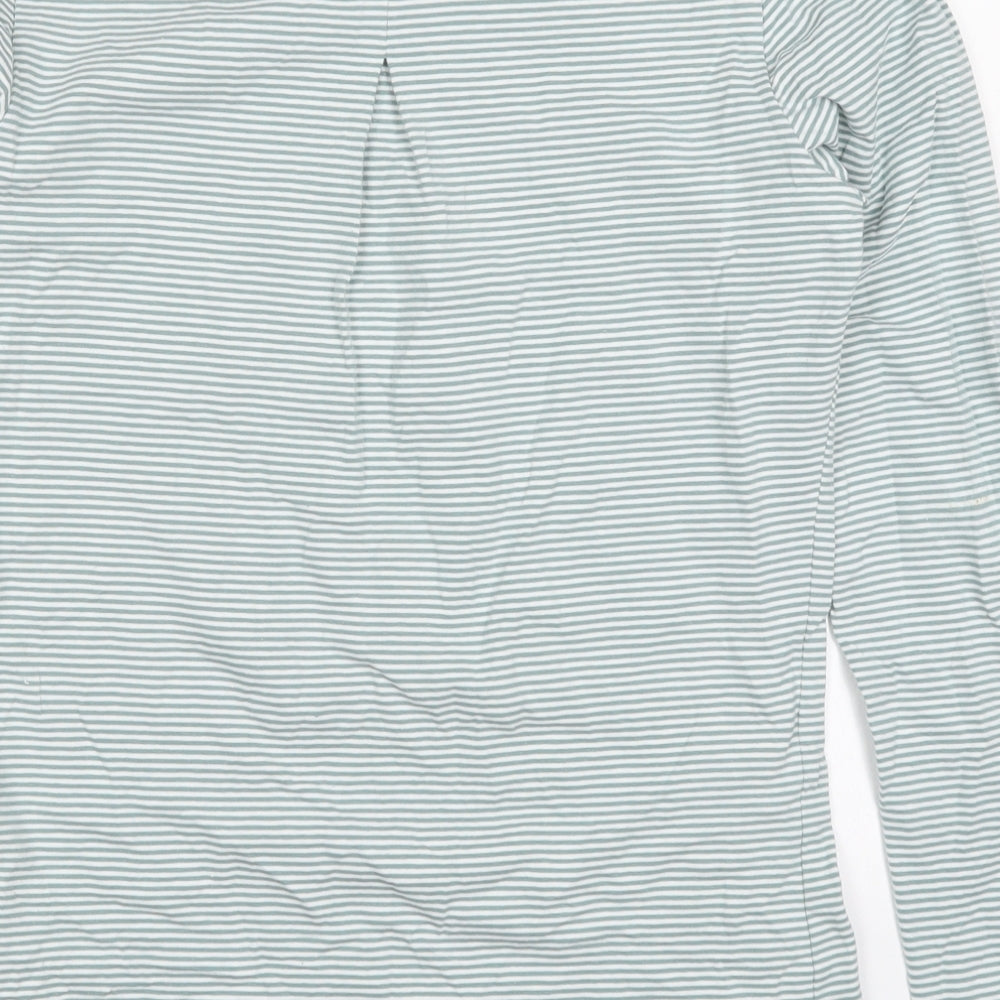 Trespass Womens Green Striped Cotton Basic T-Shirt Size 14 Round Neck