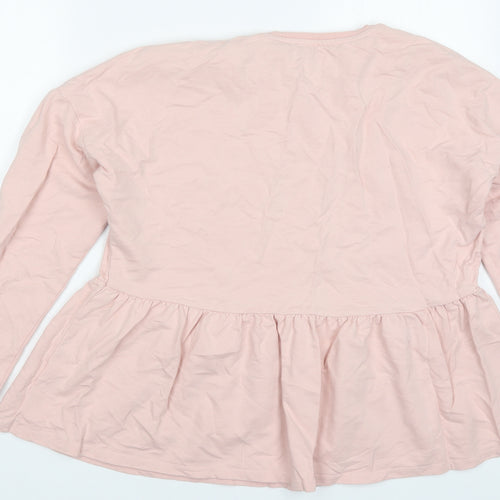 Papaya Womens Pink  Cotton Pullover Sweatshirt Size M  Pullover