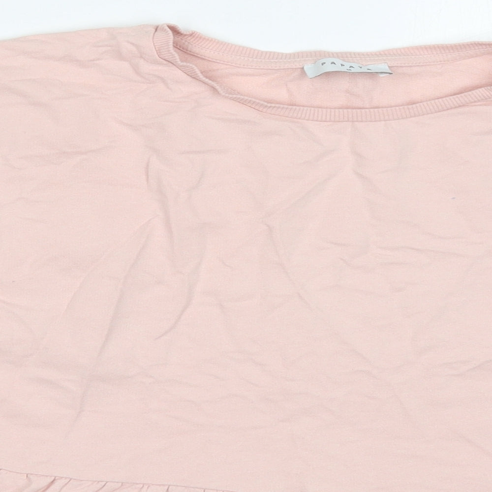 Papaya Womens Pink  Cotton Pullover Sweatshirt Size M  Pullover