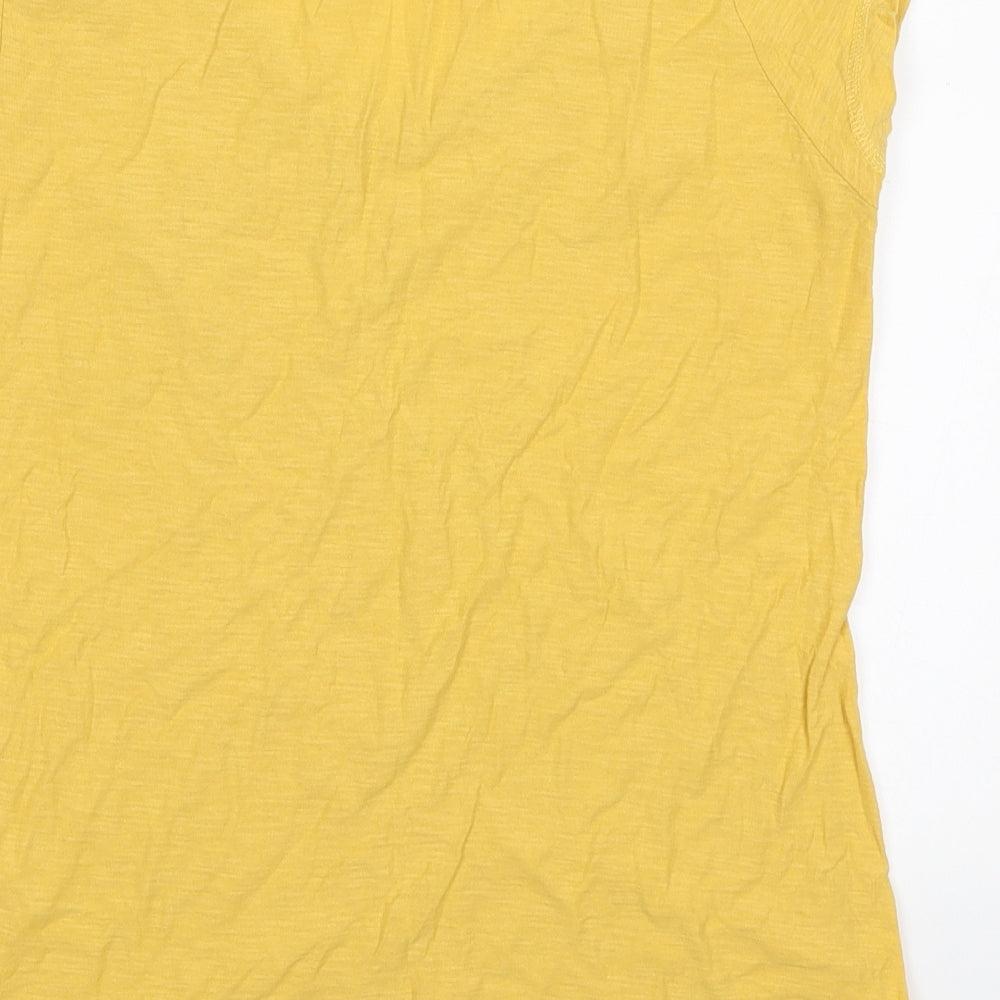 Atmosphere Womens Yellow  Cotton Basic T-Shirt Size 8 Round Neck
