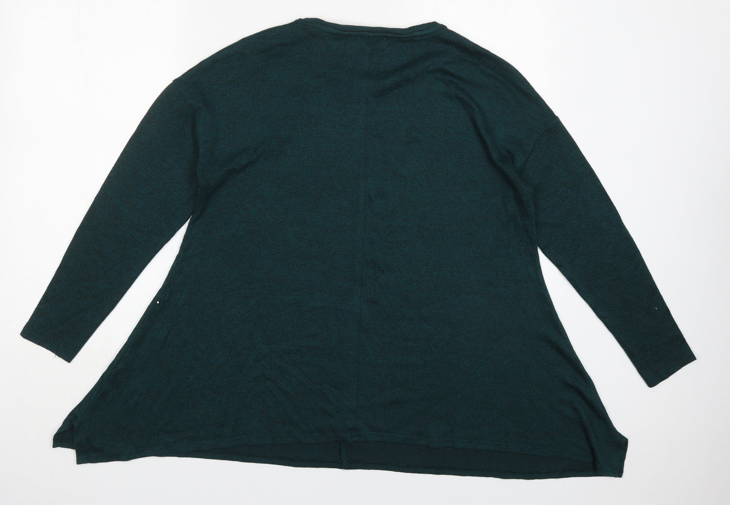 Papaya Womens Green  Viscose Basic T-Shirt Size 12 Round Neck