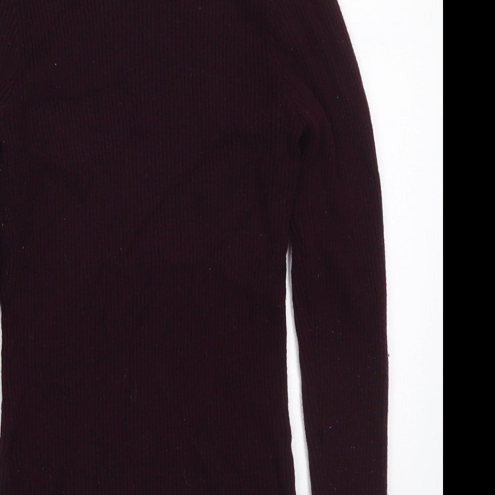 New Look Womens Purple High Neck  Viscose Pullover Jumper Size 10