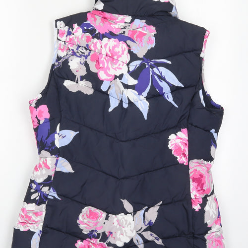 Joules Womens Multicoloured Floral  Gilet Coat Size 14  Zip