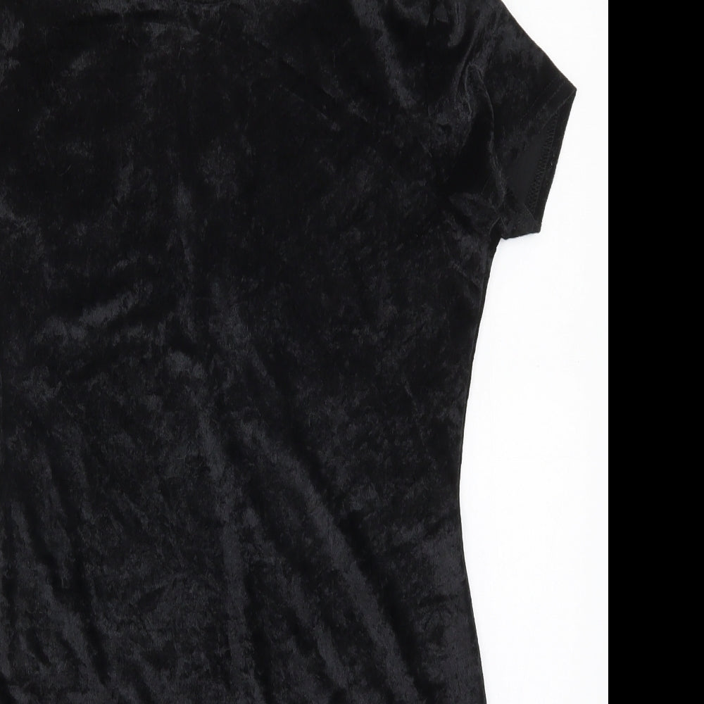 AX Paris Womens Black  Polyester Mini  Size 12  Round Neck Zip