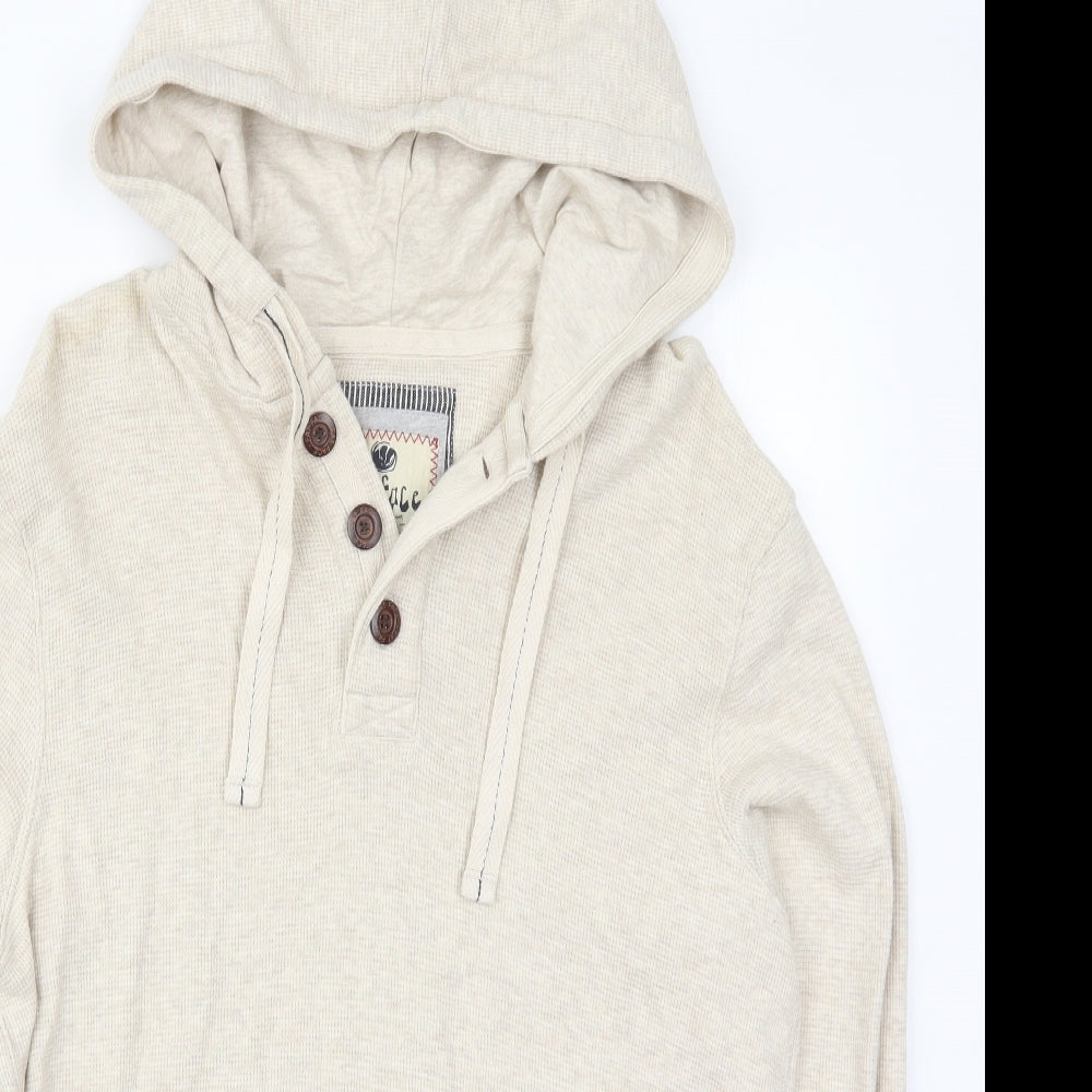 Fat Face Mens Beige  Cotton Pullover Hoodie Size L