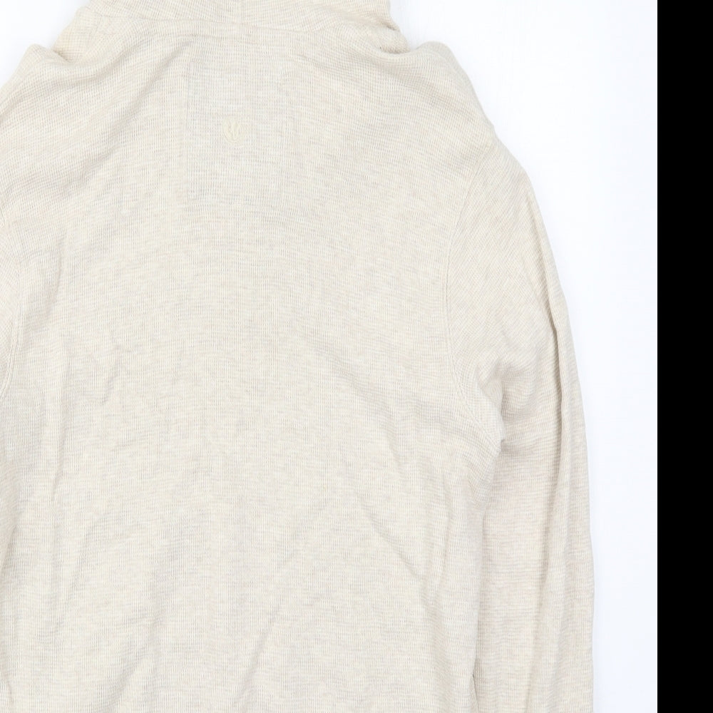 Fat Face Mens Beige  Cotton Pullover Hoodie Size L
