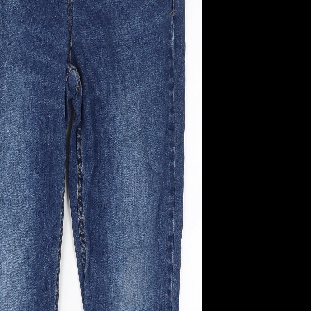 NEXT Womens Blue  Cotton Straight Jeans Size 16 L27 in Regular Button
