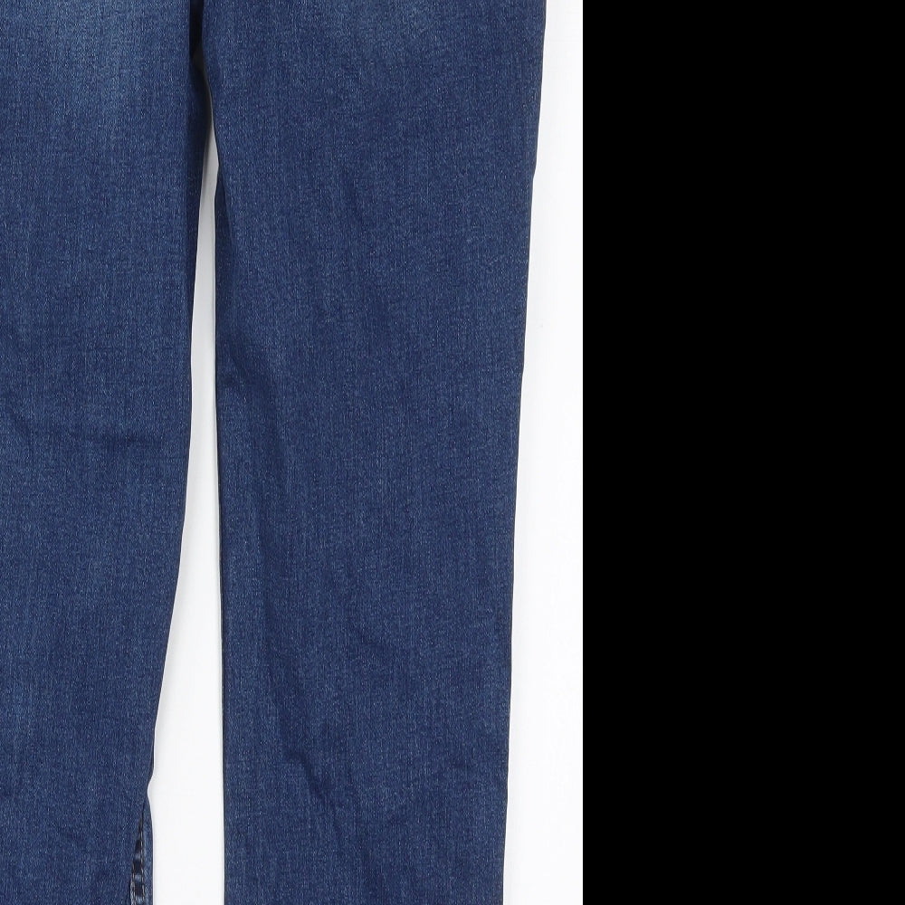 NEXT Womens Blue  Cotton Straight Jeans Size 16 L27 in Regular Button