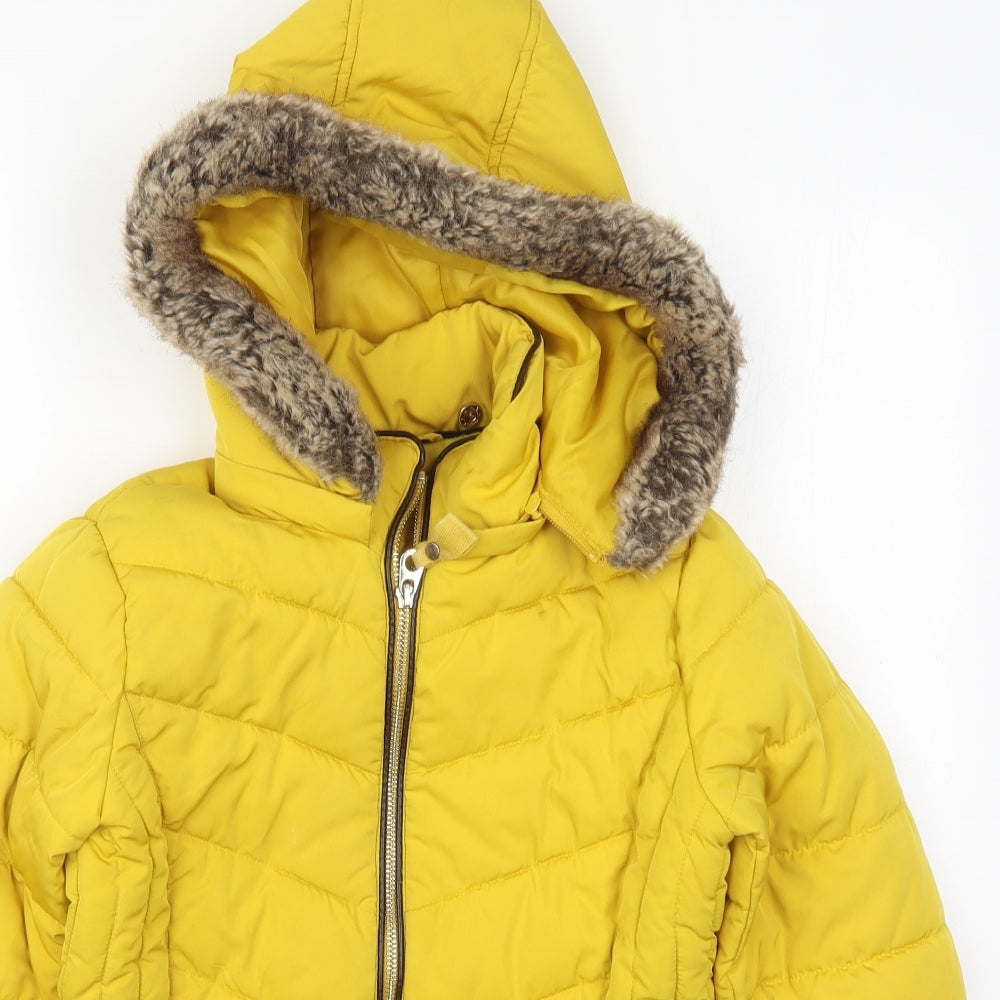 Joules Girls Yellow   Basic Coat Coat Size 11-12 Years  Zip