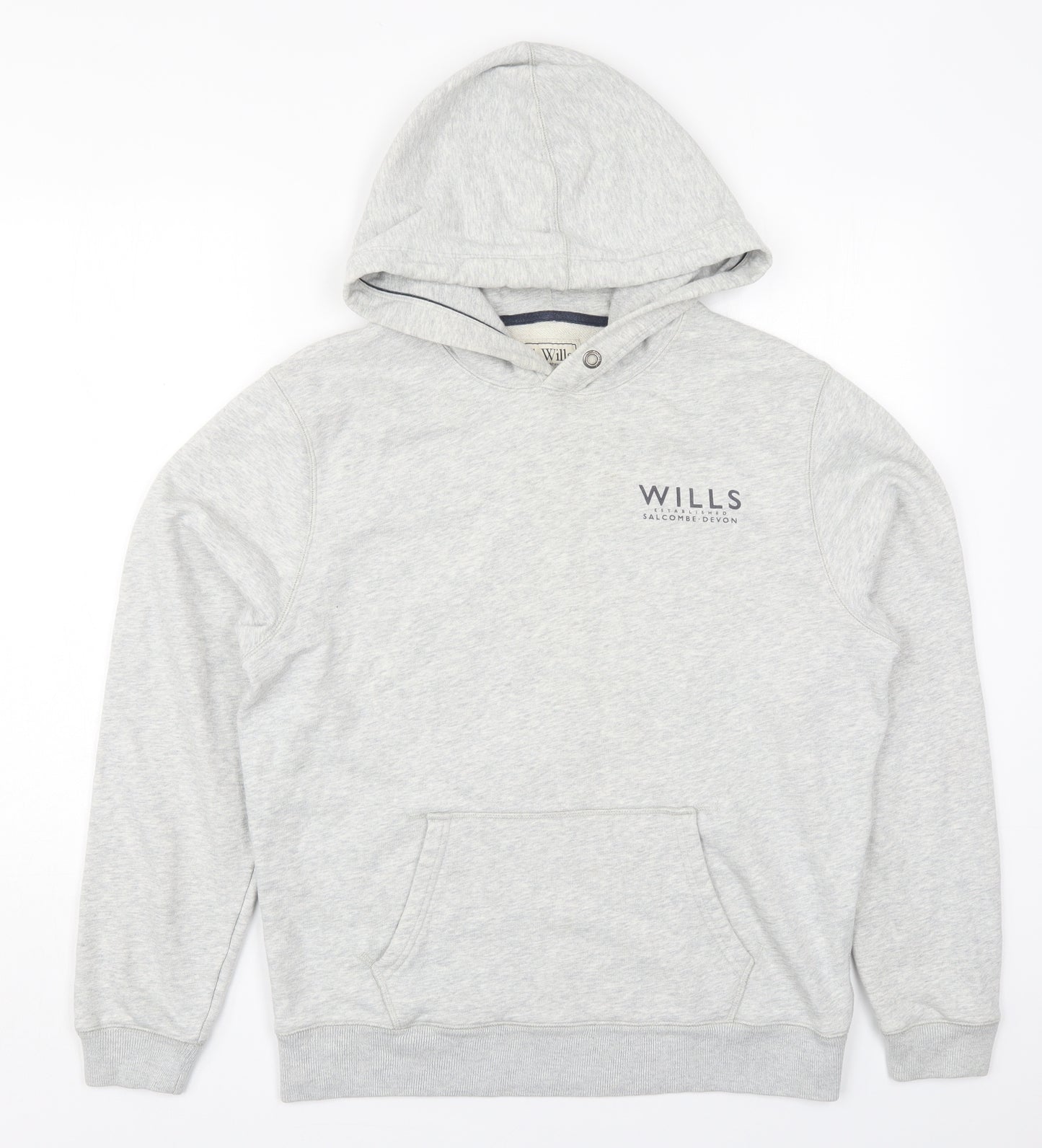 Jack Wills Mens Grey  Cotton Pullover Hoodie Size M