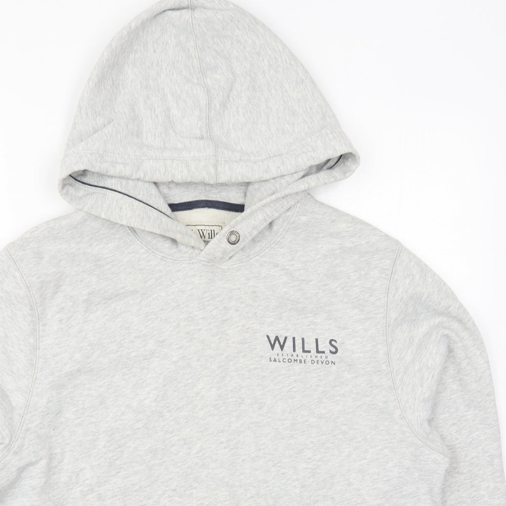 Jack Wills Mens Grey  Cotton Pullover Hoodie Size M