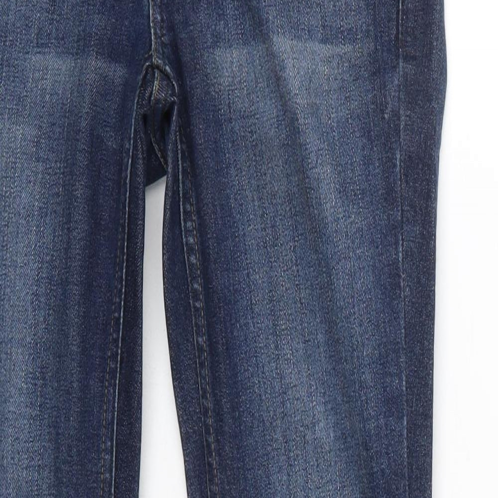 Topshop Womens Blue  Cotton Bootcut Jeans Size 24 in L29 in Regular Button