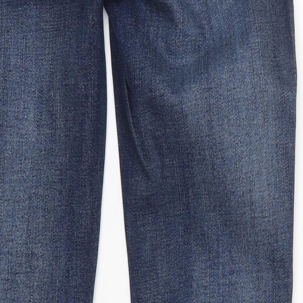 Topshop Womens Blue  Cotton Bootcut Jeans Size 24 in L29 in Regular Button