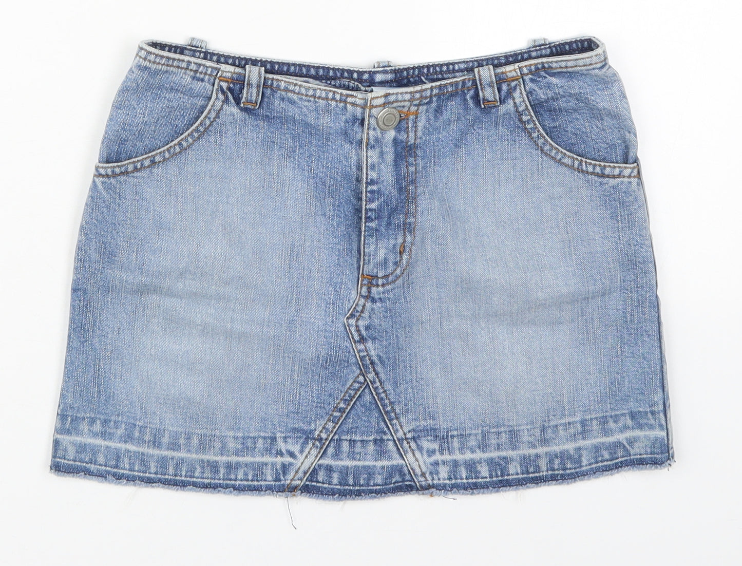 Tammy Girls Blue  Cotton Mini Skirt Size 10 Years  Regular Button