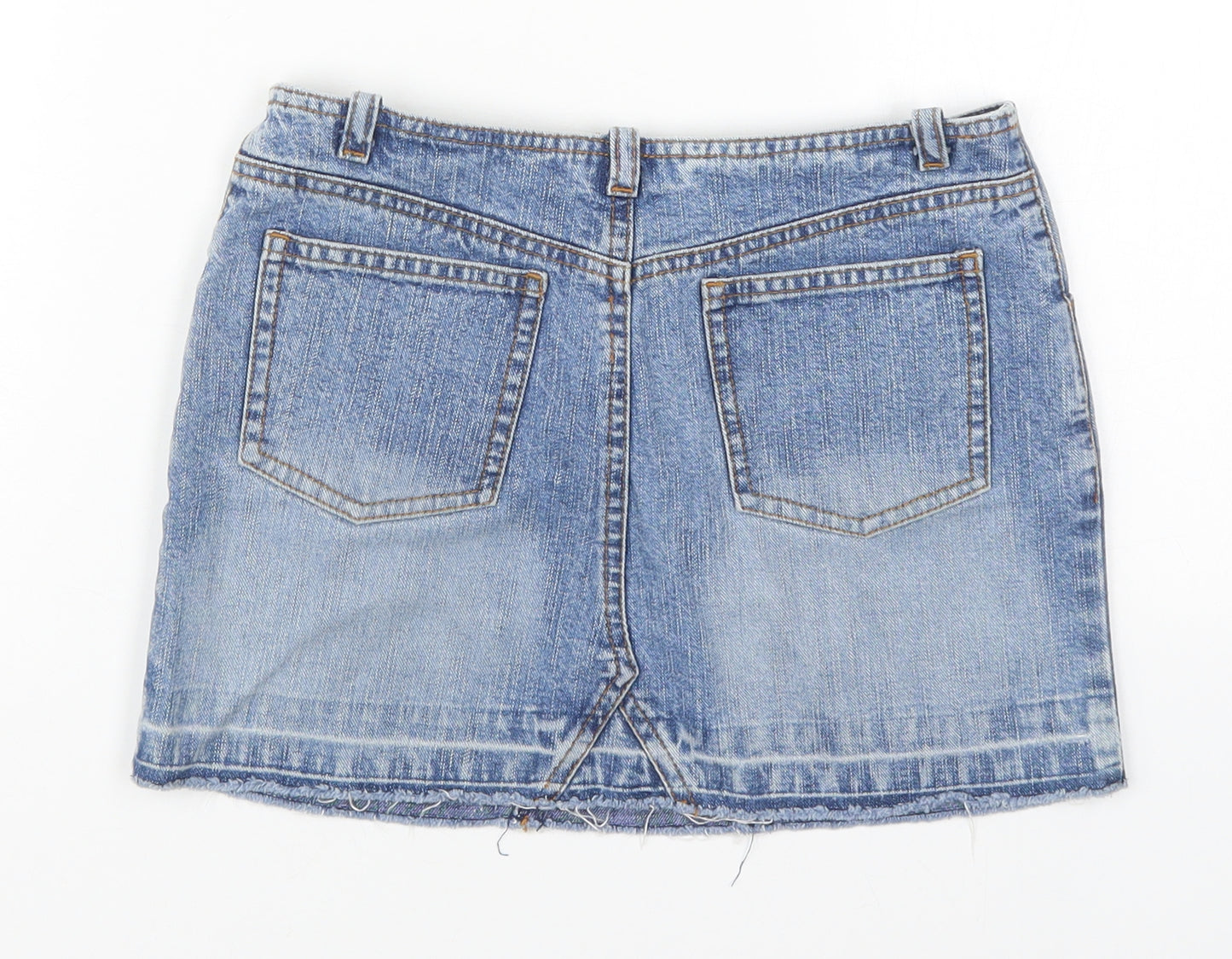 Tammy Girls Blue  Cotton Mini Skirt Size 10 Years  Regular Button