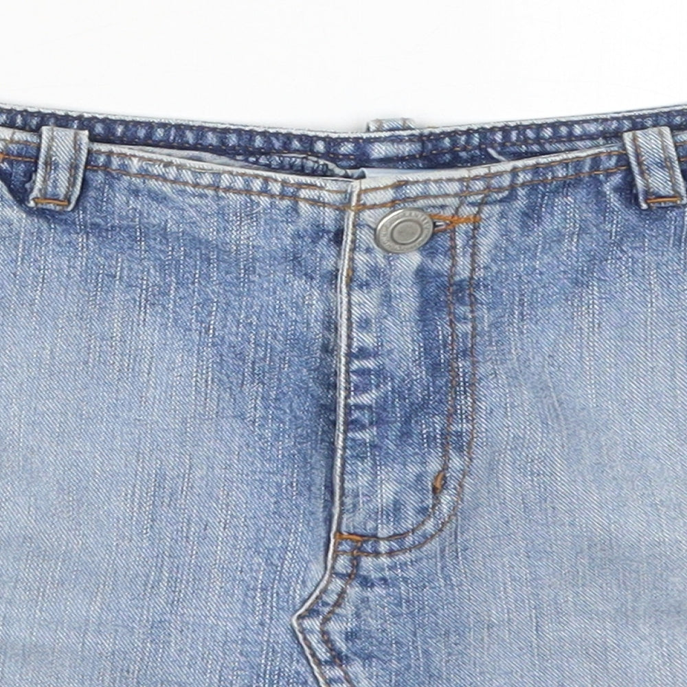 Tammy Girls Blue  Cotton Mini Skirt Size 10 Years  Regular Button