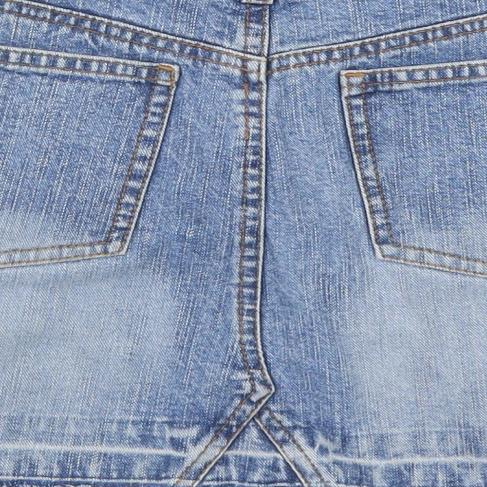 Tammy Girls Blue  Cotton Mini Skirt Size 10 Years  Regular Button