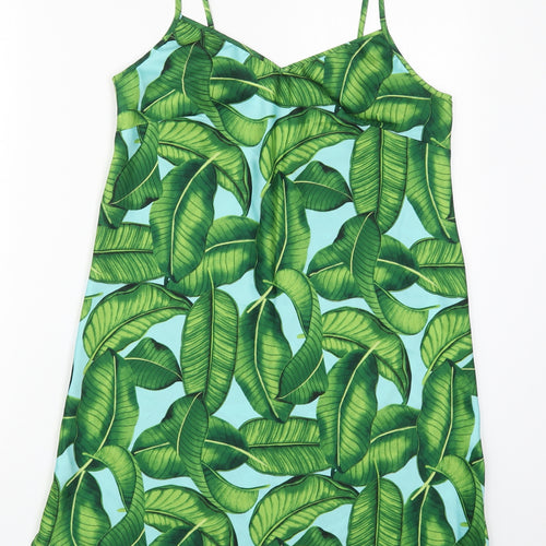 Matalan Womens Green Floral Polyester Top Dress Size 12   - Leaf Prints