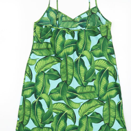 Matalan Womens Green Floral Polyester Top Dress Size 12   - Leaf Prints