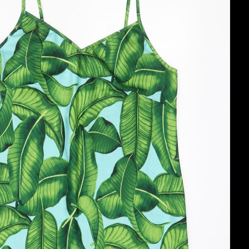 Matalan Womens Green Floral Polyester Top Dress Size 12   - Leaf Prints