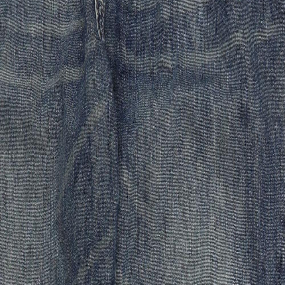 Mantaray Mens Blue  Cotton Straight Jeans Size 36 L32 in Regular Button