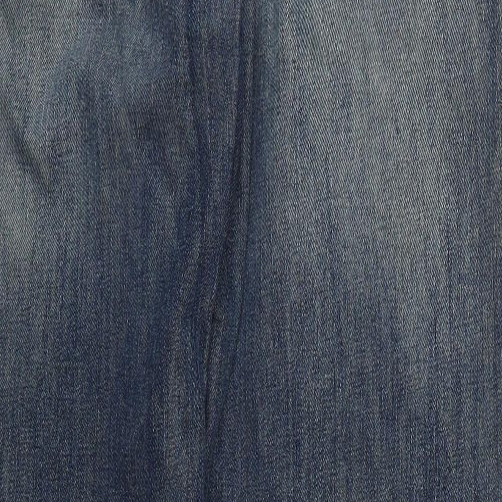Mantaray Mens Blue  Cotton Straight Jeans Size 36 L32 in Regular Button