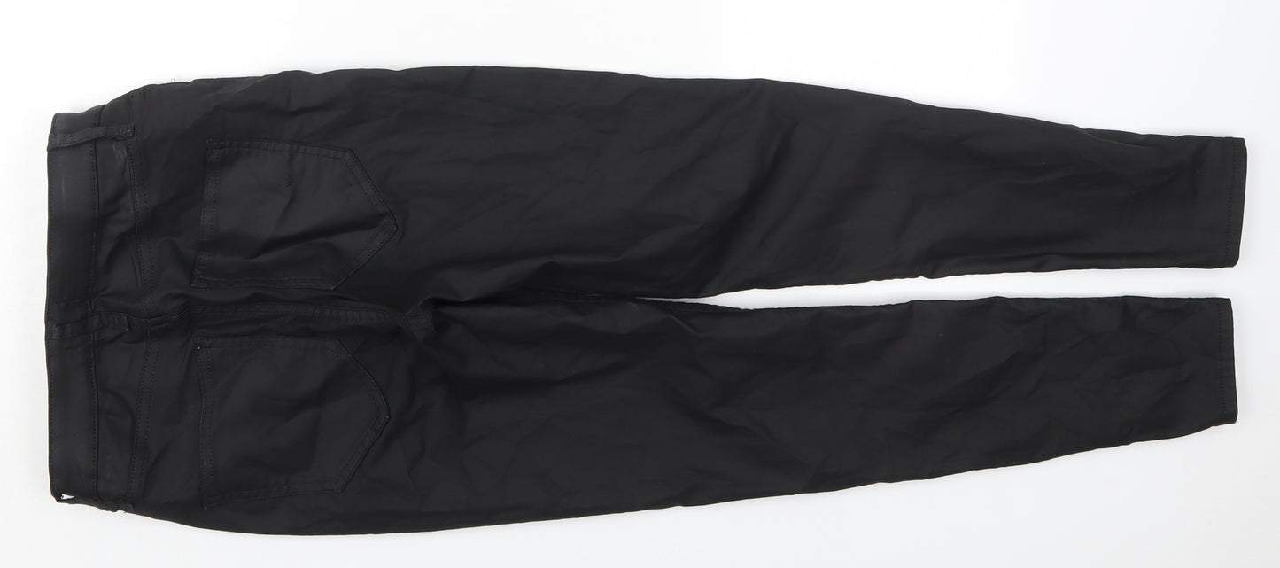 River Island Womens Black  Cotton Trousers  Size 8 L24 in Regular Button