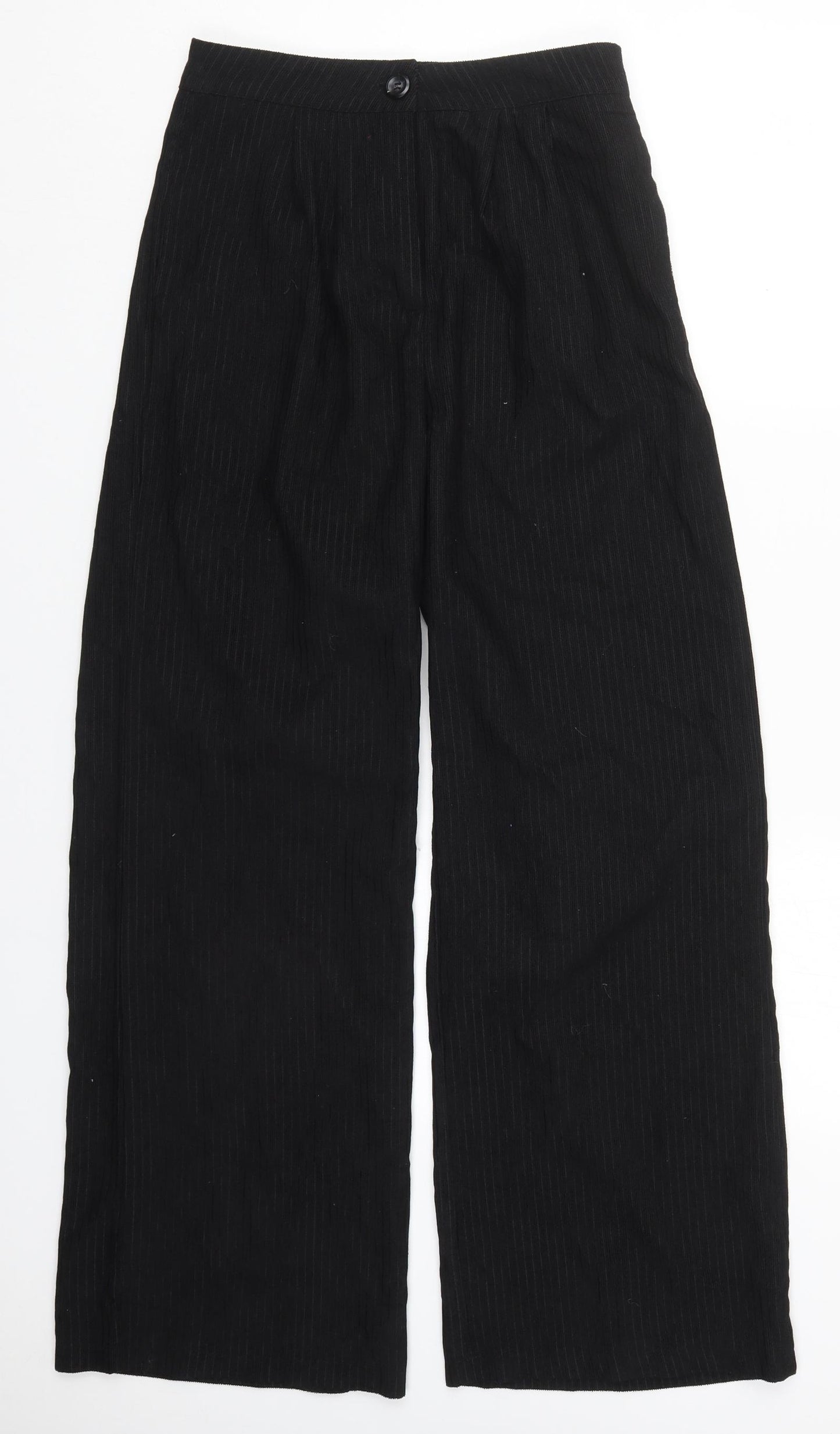 SheIn Womens Black Striped Polyester Trousers  Size S L29 in Regular Button