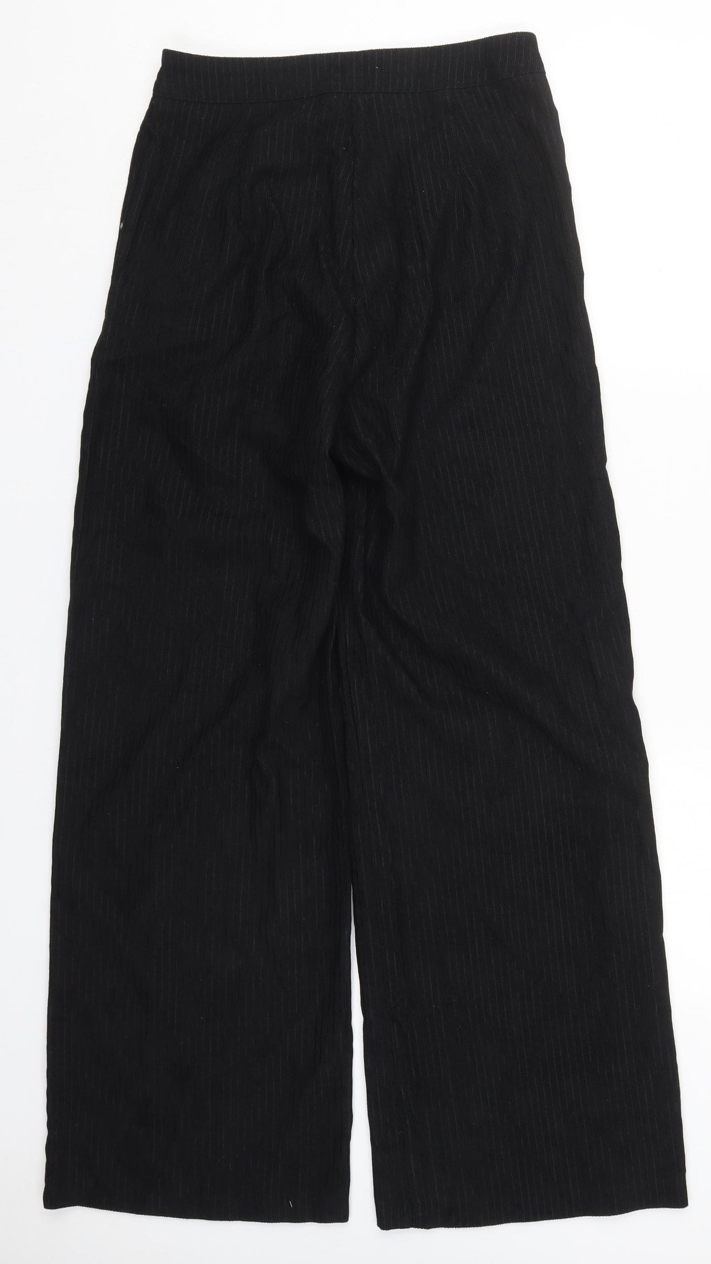 SheIn Womens Black Striped Polyester Trousers  Size S L29 in Regular Button