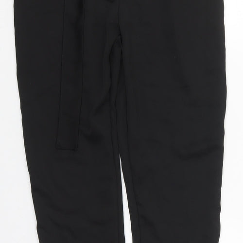 Boohoo Womens Black  Polyester Trousers  Size 6 L28 in Regular Hook & Eye