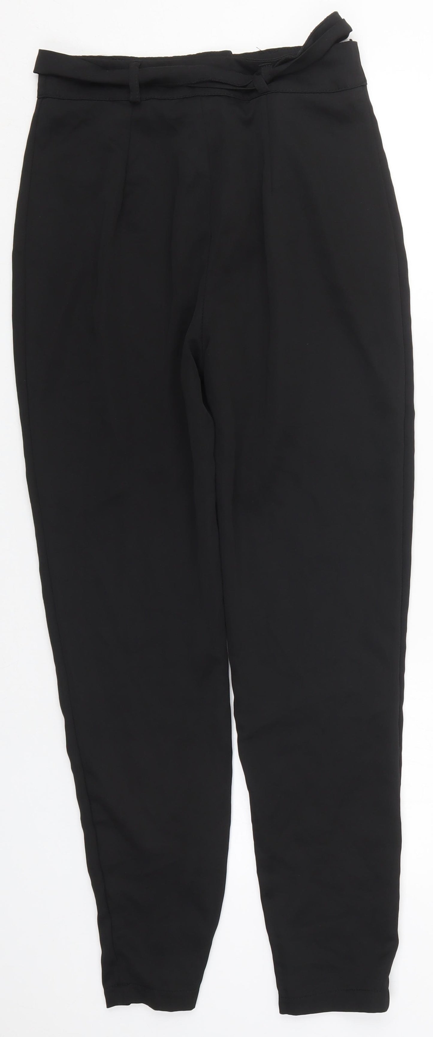 Boohoo Womens Black  Polyester Trousers  Size 6 L28 in Regular Hook & Eye