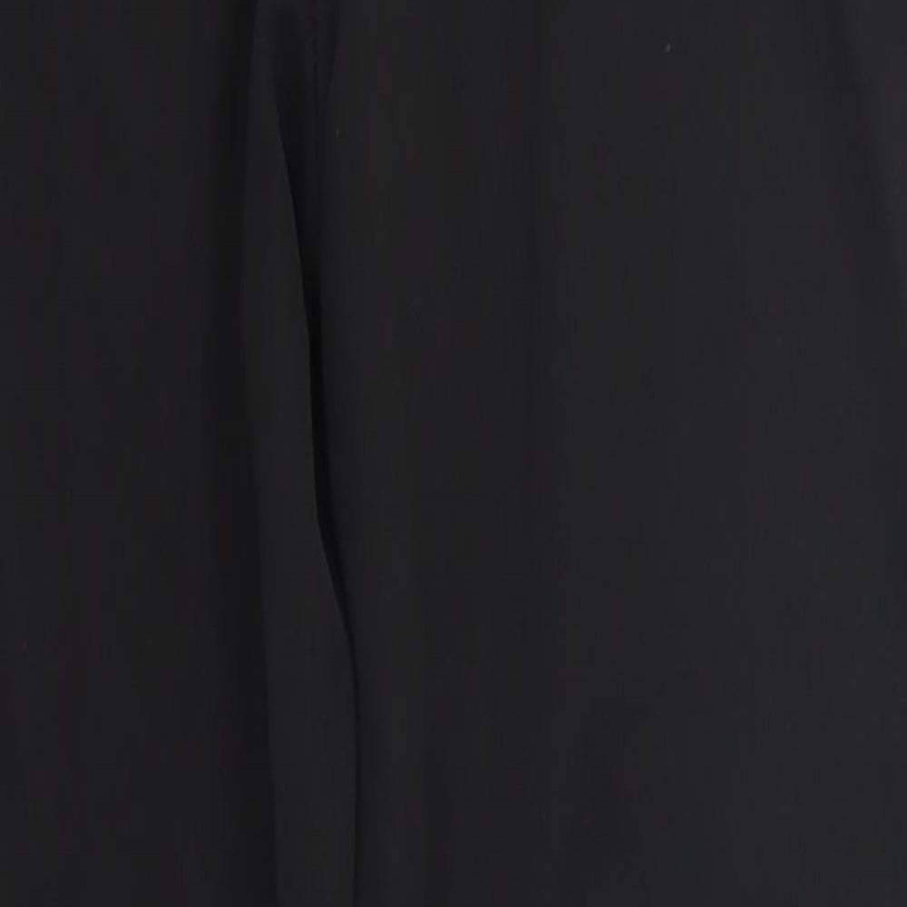 Boohoo Womens Black  Polyester Trousers  Size 6 L28 in Regular Hook & Eye
