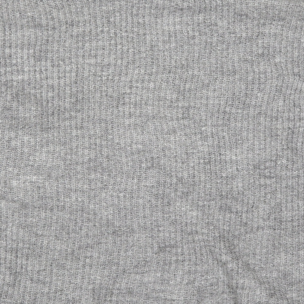 H&M Womens Grey Roll Neck  Acrylic Pullover Jumper Size L