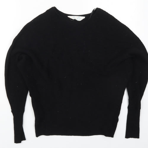 Primark Womens Black Round Neck  Viscose Pullover Jumper Size 4