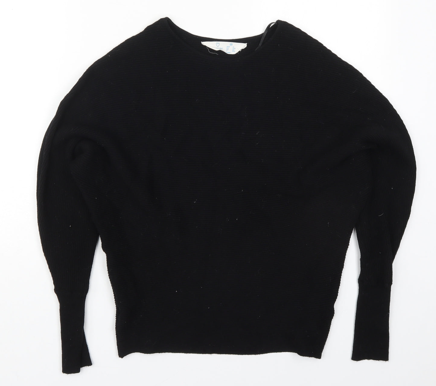 Primark Womens Black Round Neck  Viscose Pullover Jumper Size 4