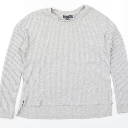 Primark Womens Grey Round Neck  Polyester Pullover Jumper Size 6