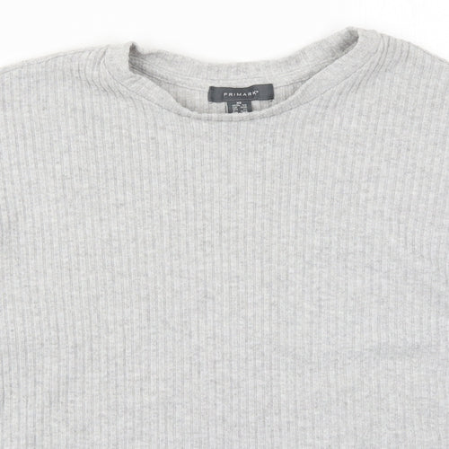 Primark Womens Grey Round Neck  Polyester Pullover Jumper Size 6