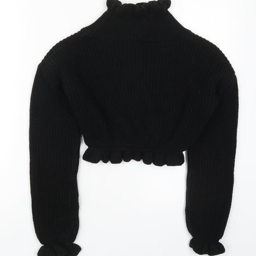 Preworn Womens Black High Neck  Acrylic Pullover Jumper Size S