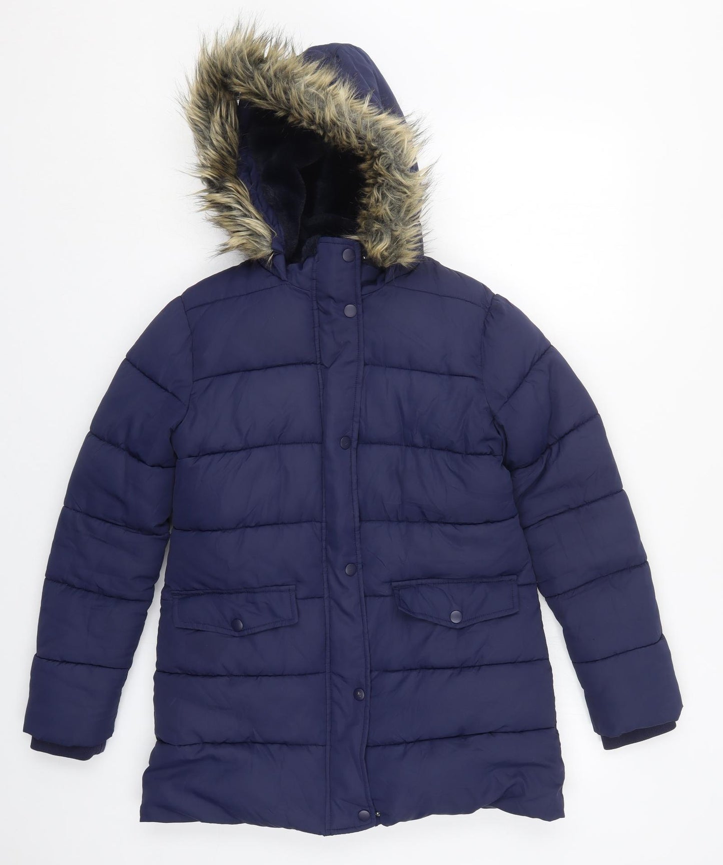 Nutmeg Girls Blue   Basic Coat Coat Size 12-13 Years  Zip