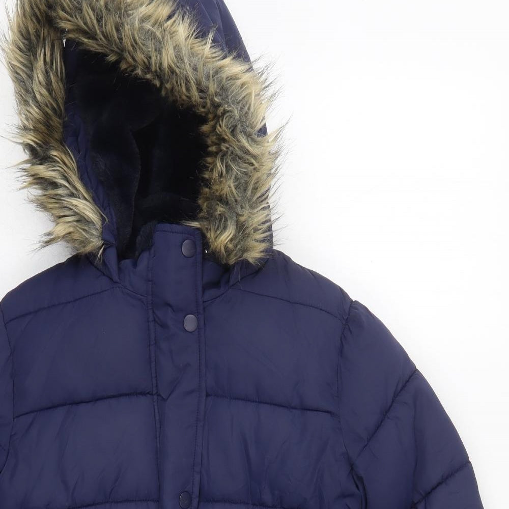 Nutmeg Girls Blue   Basic Coat Coat Size 12-13 Years  Zip