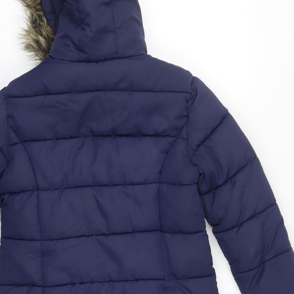 Nutmeg Girls Blue   Basic Coat Coat Size 12-13 Years  Zip