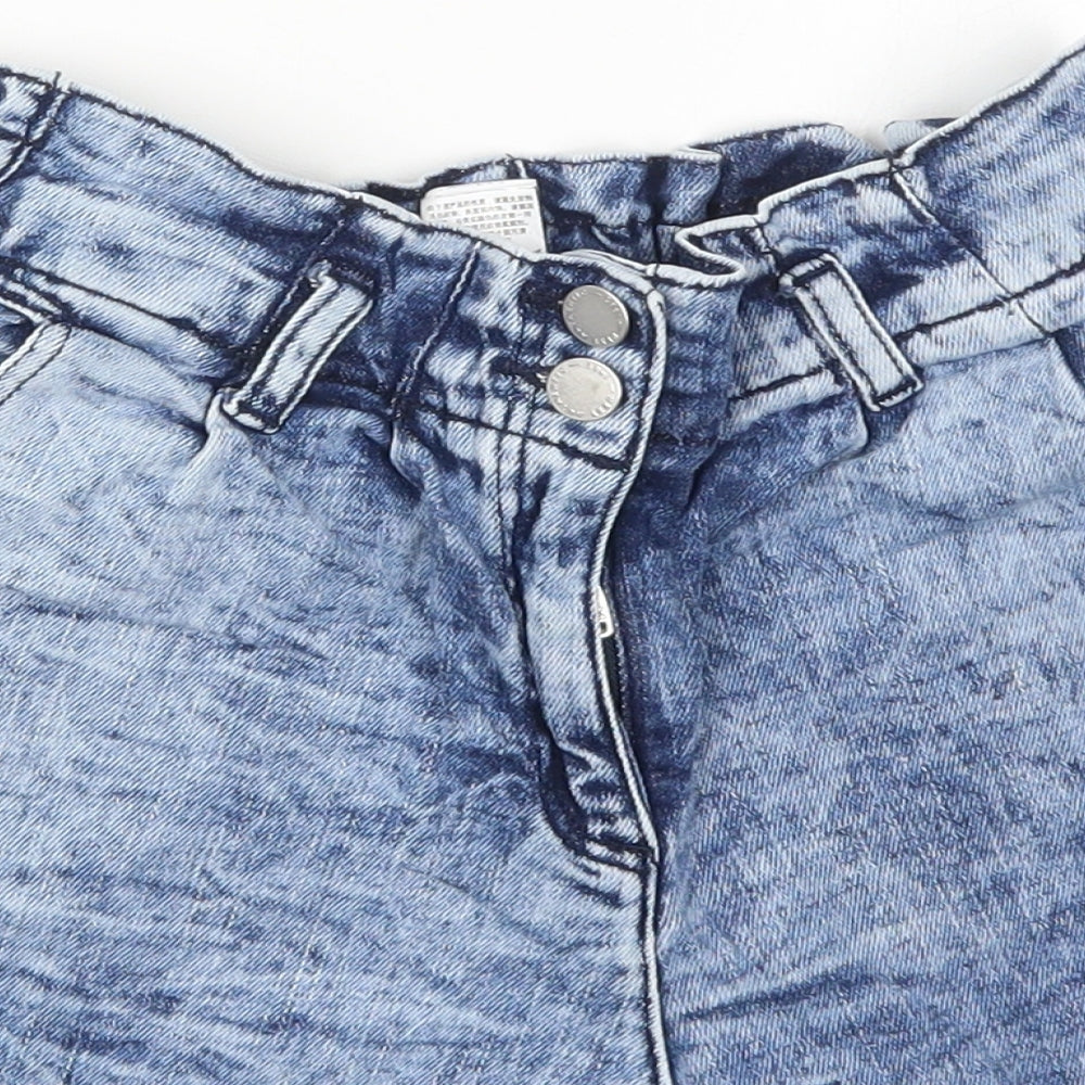 NEXT Girls Blue  Cotton Mom Shorts Size 10 Years  Regular