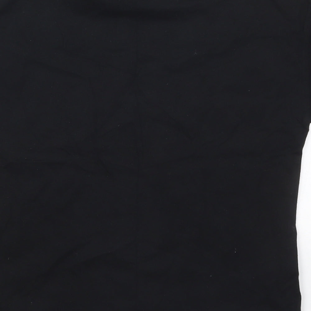 Marks and Spencer Girls Black  Cotton Basic T-Shirt Size 9-10 Years Crew Neck Pullover - Grateful Everyday Butterflies