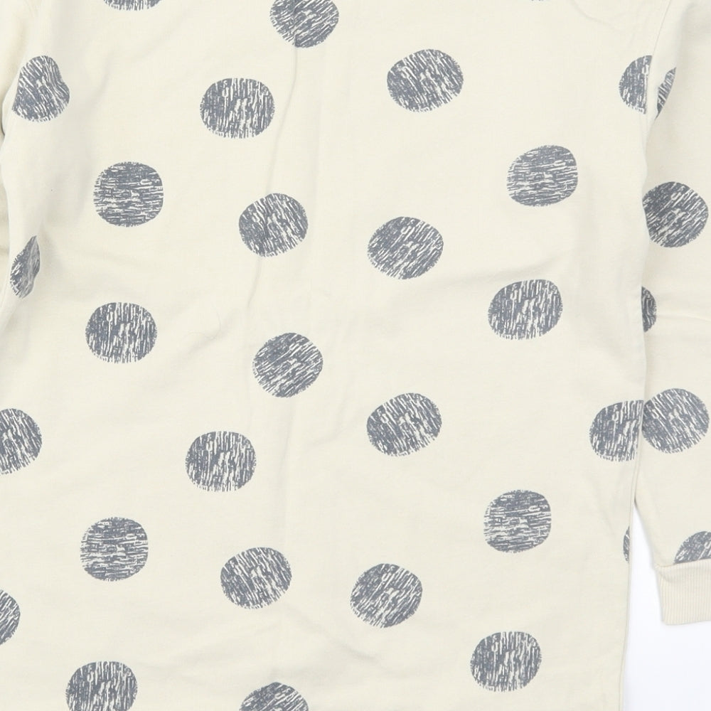 John Lewis Boys Beige Polka Dot Cotton Pullover Sweatshirt Size 10 Years  Pullover