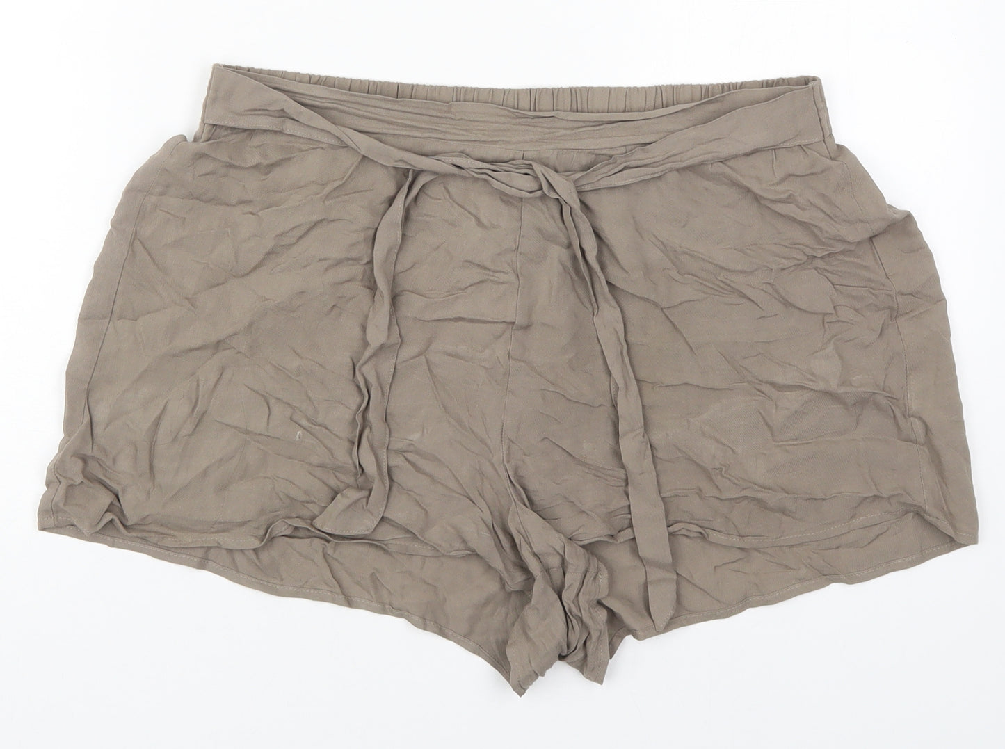 Primark Womens Brown  Viscose Mom Shorts Size 14  Regular