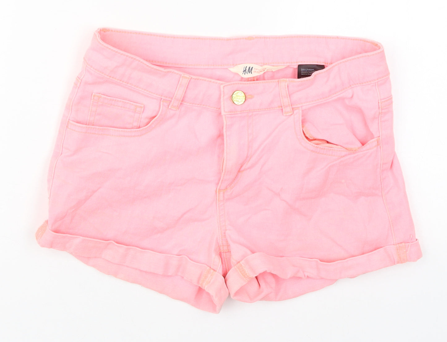 H&M Girls Pink  Cotton Mom Shorts Size 14 Years  Regular