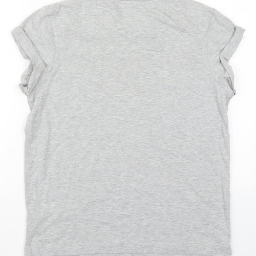 Jack Wills Womens Grey  Cotton Basic T-Shirt Size 8 Crew Neck