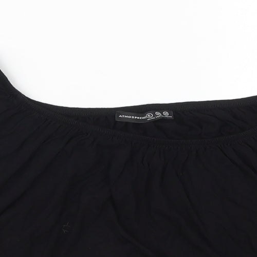 Atmosphere Womens Black  Viscose Basic T-Shirt Size 6 Round Neck