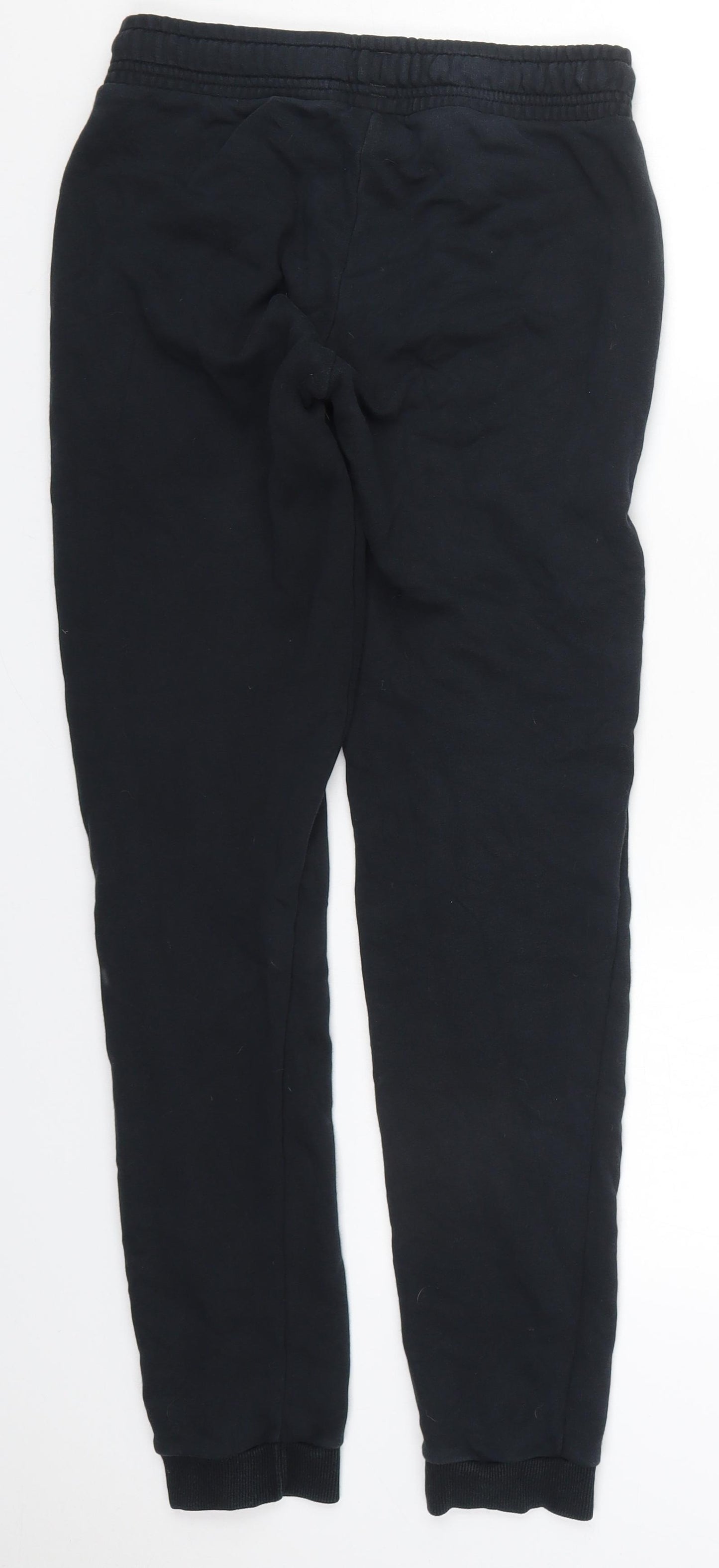 PUMA Womens Black  Cotton Sweatpants Trousers Size 6 L31 in Regular Drawstring